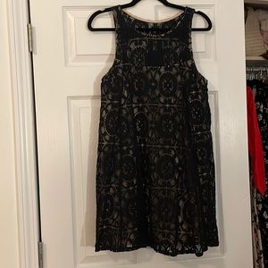 Free People black sporty mini with lace